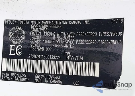 2018 Lexus Rx 350 from USA, damaged, VIN 2T2BZMCA6JC139224